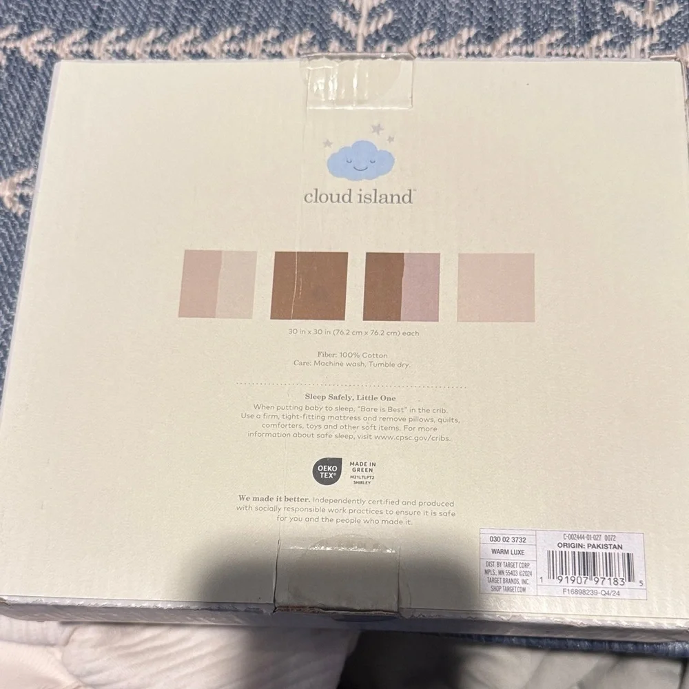 Cloud Island Pink and Cream Flannel Blanket Set